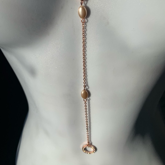 Rose Gold Long Necklace 40” - Picture 3 of 6